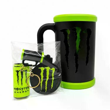 Imagem de Caneca Porta lata energético 475 ml kit + chaveiro, tampa e abridor. -