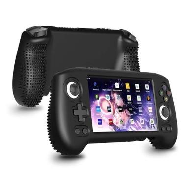 Imagem de FIOPAZ Capa protetora de silicone para RG556, compatível apenas com o console de jogos portátil Anbernic RG 556, capa macia e lavável antiarranhões (preto)