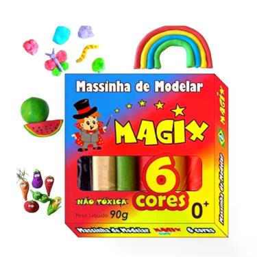 Imagem de Massinha Para Modelar Estojo C/6 Cores 90gr  Magix - CAMP HOME 