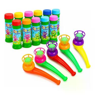 Imagem de Kit 27 Brinquedos Infantil 12 Bolha De Sabão 15 Cachimbinho De Sopro L