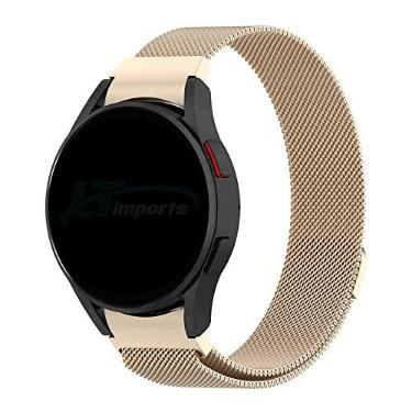Imagem de Pulseira Aço Magnética Milanese LTIMPORTS compatível com Galaxy Watch 7/6/6 Classic/5/5 Pro/4/4 Classic e Galaxy Watch FE (Champanhe Gold)