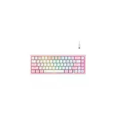 Imagem de Teclado Mecânico Gamer Rise Mode GM1 Pro White and Pink, ARGB, Switch Outemu Blue, USB-C, Branco e Rosa - RM-TCM-GM1P-WPBLUE