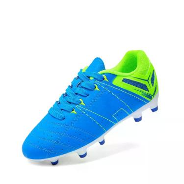 Imagem de Chuteiras de Futebol DREAM PAIRS Tamanho 4 Juvenil Royal Limão Verde