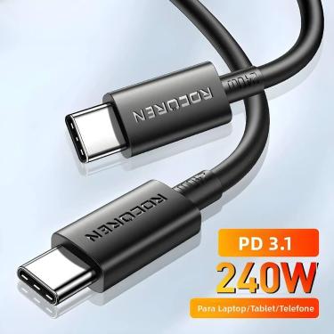 Imagem de Cabo Tipo C De 240W Para Carregamento Rápido PD3.1 Para MacBook Samsun