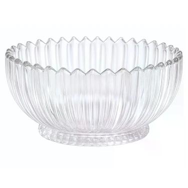 Imagem de Fruteira Lux Redonda Centro de Mesa Vidro Clear Multiuso Decorativo Me