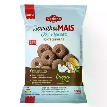 Imagem de Sequilho Zero Açúcar Cacau e Coco Mais Fibras 120g - NAZINHA