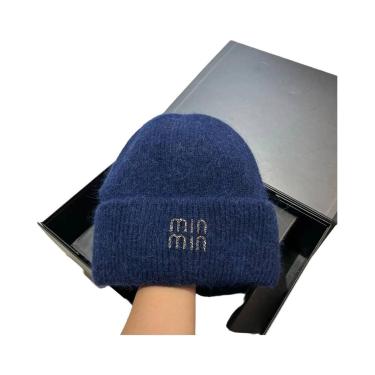 Imagem de Gorro Feminino Quente De Lã Com Strass E Pele De Coelho Genuína - Boné