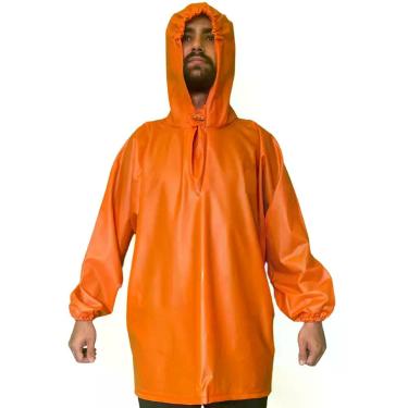 Imagem de Capa de Chuva Laranja Casaco Impermeável Adulto Profissional Pescador 