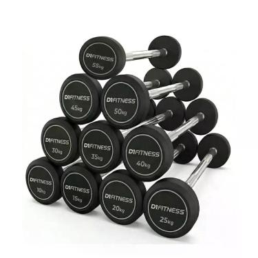 Imagem de Kit 10 Barras Montadas Retas Emborrachadas 10kg a 55kg Elite Pegada Cr