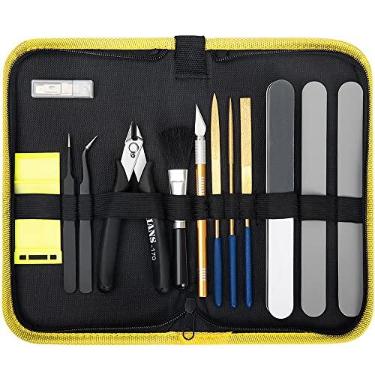 Imagem de IQIANS 17 PCS Gundam Model Tool Kit Hobby Building Tools Craft Set Gunpla Basic Model Tool Kit in Canvas Bag for Plastic Model Kits, Car Airplane Models, Miniatures, Model Building Repairing & Fixing