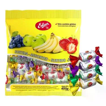 Imagem de Bala mastigável erlan frutas sortidas 400g 112003