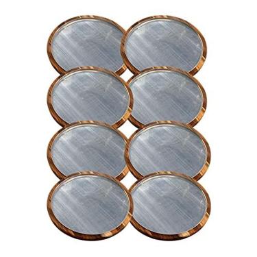 Imagem de Kit 8 Tábuas Suporte Madeira Pizza 30 cm Com Forma Alumínio