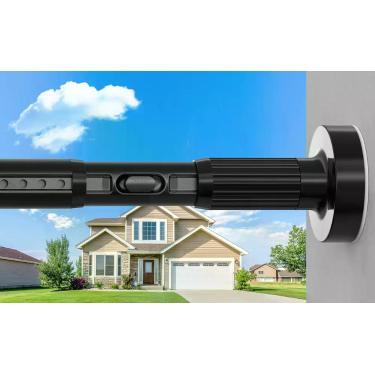 Imagem de Varão de Cortina Tensionado ZYKORT 100-218 cm Preto Sem Perfuração