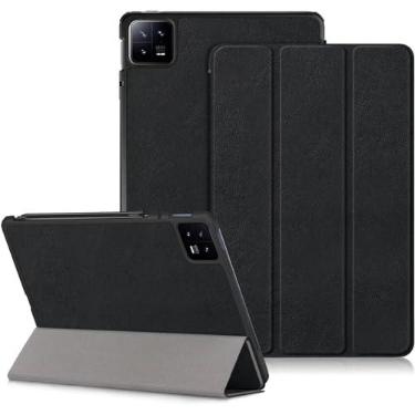 Imagem de Capa Smart Case Compatível Xiaomi Mi Pad 7/7 Pro 11.2'' 2024 PRETO, Leve, PU de qualidade,Anti-impressões digitais,Resistente a arranhões