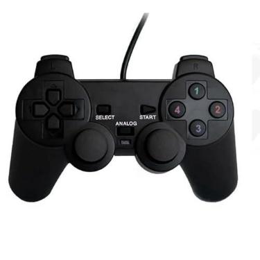 Imagem de Controle Gamer Joystick PC conexão USB Computador Notebook com Fio cor Preto