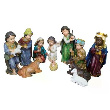 Imagem de Decoração Natal Enfeite Presépio Baby Natalino Resina 11 Peças