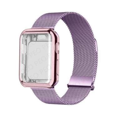 Imagem de Pulseira De Metal Com Fecho Magnético Para Apple Watch, 45mm 44mm 38mm