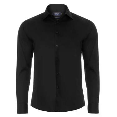 Imagem de Camisa Social Masc. Slim Fit Premium Arrow - Preto, Preto, 4