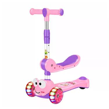 Imagem de Patinete Infantil Sapinho 3 Rodas com Assento Removível Rodas com LED e Guidão Ajustável