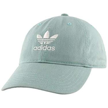 Imagem de adidas Originals Boné feminino original com alça nas costas, Cinza verde/branco, Tamanho Único