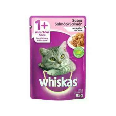 Imagem de Ração Úmida Whiskas Sachê Salmão ao Molho para Gatos Adultos 85g