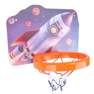 Imagem de Mini cesta de basquete, cesta de basquete para montagem na parede, cesta de basquete suspensa de plástico, aro de basquete de altura ajustável, cesta de basquete interna (Estilo B)