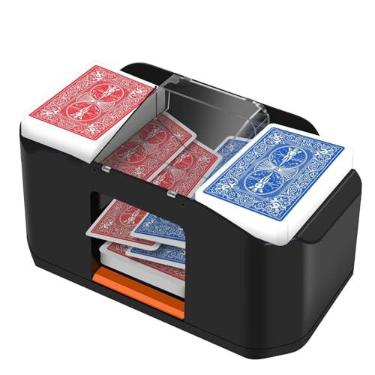 Imagem de YOOUT Baralhador de cartas silencioso de 2 baralhos, embaralhador elétrico automático recarregável de 2000 MAh, cartas de baralho, Texas Hold'em, pôquer, jogos de cartas em casa, Blackjack