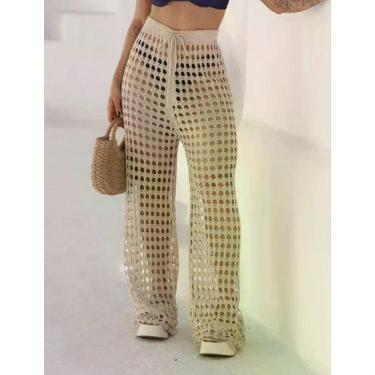 Imagem de Calça Saída de Praia e PiscinaTricô Ponto Croche Moda Verão - Modella,