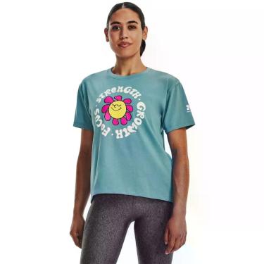Imagem de Camiseta de Treino Feminina Under Armour Always Heavyweight SS, Azul, 