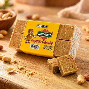 Imagem de Paçoca Caseira 30 un Pacote 1,9kg Doces Gonçalves Sobremesa Paçoca de 
