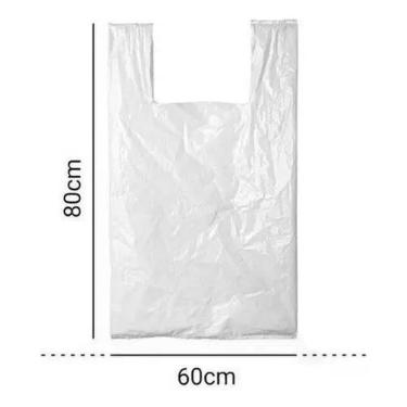 Imagem de Sacola Plástica Branca Polietileno Reciclado 60x80 - 1kg - Sem marca