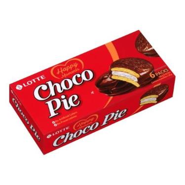 Imagem de Chocopie Alfajor de chocolate Coreano 6 unidades 168g Lote