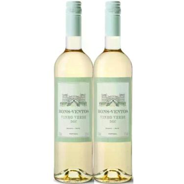 Imagem de Kit 2 Garrafas Vinho Verde Bons Ventos Branco 750ml