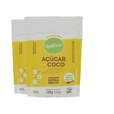 Imagem de Kit 2 Açúcar de coco natural Qualicôco 100g