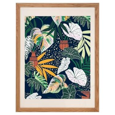Imagem de Zibrelte Porta-retrato de madeira de carvalho natural 45,7 x 61 cm - Fosco para fotos, pôsteres ou impressões de 40,6 x 50,8 cm, moldura de pôster de parede grande para galeria