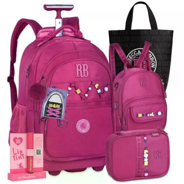 Imagem de Kit Mochila Escolar Rb Rebecca Bonbon Lançamento Carrinho, Rosa