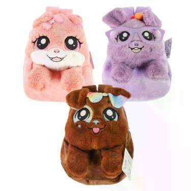 Imagem de Mochila de Pelúcia Pet Infantil Unitário Sortido Make Brinq - BO01 POL