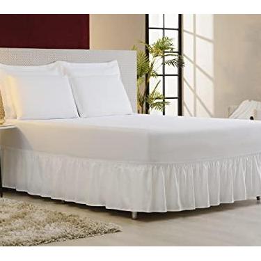 Imagem de Saia para Cama Box Casal One Soft com Elastico Branca
