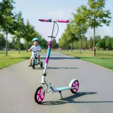 Imagem de Patinete Infantil Dobrável Com Freio Branco Branco Patinete Infantil D