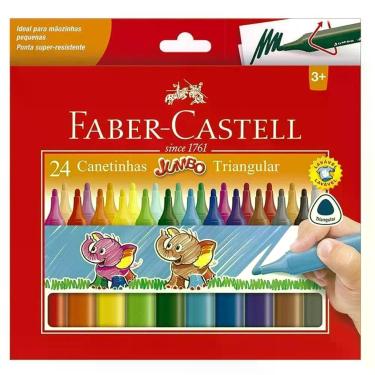 Imagem de Canetinha Hidrográfica Jumbo Triangular 150224j 24 Cores - Faber Castell
