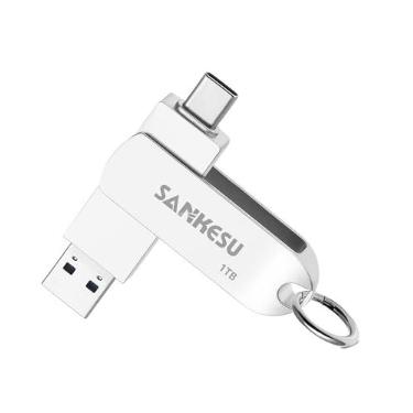 Imagem de Pen Drive 3.0 USB C de 1 TB, velocidade de leitura de até 120 MB/s, pen drive USB A e tipo C OTG, dois cartões de memória compatíveis com iPhone 15, 16, série 17/telefones Android/PC/laptop/Macs