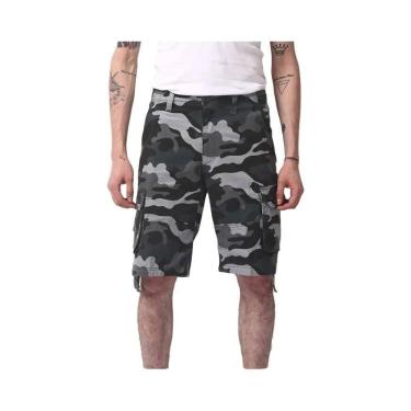 Imagem de Bermudas Casuais Masculinas Em Camuflagem, Soltas, De Algodão, Para Es