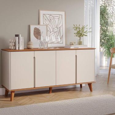 Imagem de Buffet para Sala de Jantar 4 Portas Serena Bege/Cinamomo/Offwhite - Ci
