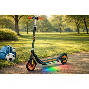 Imagem de Patinete Elétrico Infantil com Ajuste de Altura e Luzes LED na Base Laranja Unitoys