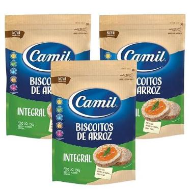Imagem de 3 Biscoito De Arroz Integral Camil 150g - Total 450g