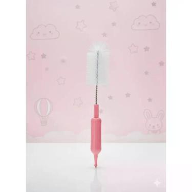 Imagem de Kit 15 Escova Grande para Mamadeira e Bico Limpeza Murano Azul Rosa RE