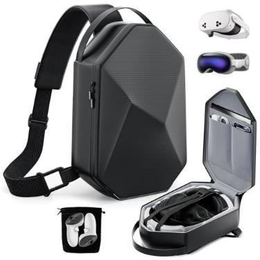 Imagem de Estojo rígido para transporte compatível com Meta Quest 3S/Quest 3/Quest 2 case, acessórios de realidade virtual com Kiwi/BOBOVR, alça de cabeça e controlador de toque para viagens e armazenamento