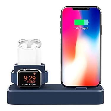 Imagem de Dock Azul Silicone Suporte P/Apple Watch X Xr Xs Max