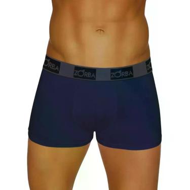 Imagem de Cueca Boxer Zorba 717 Algodão Forro Frontal Cós Elástico, Marinho, G