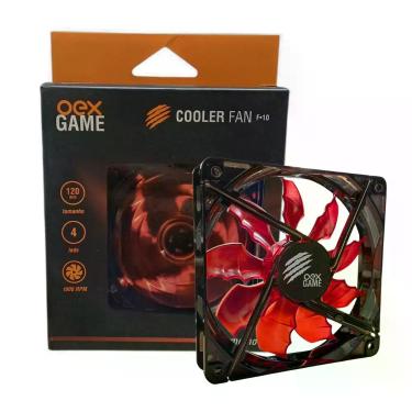 Imagem de Ventoinha Cooler Fan 4 Led Vermelho Oex Game Para PC F10 - Brazan